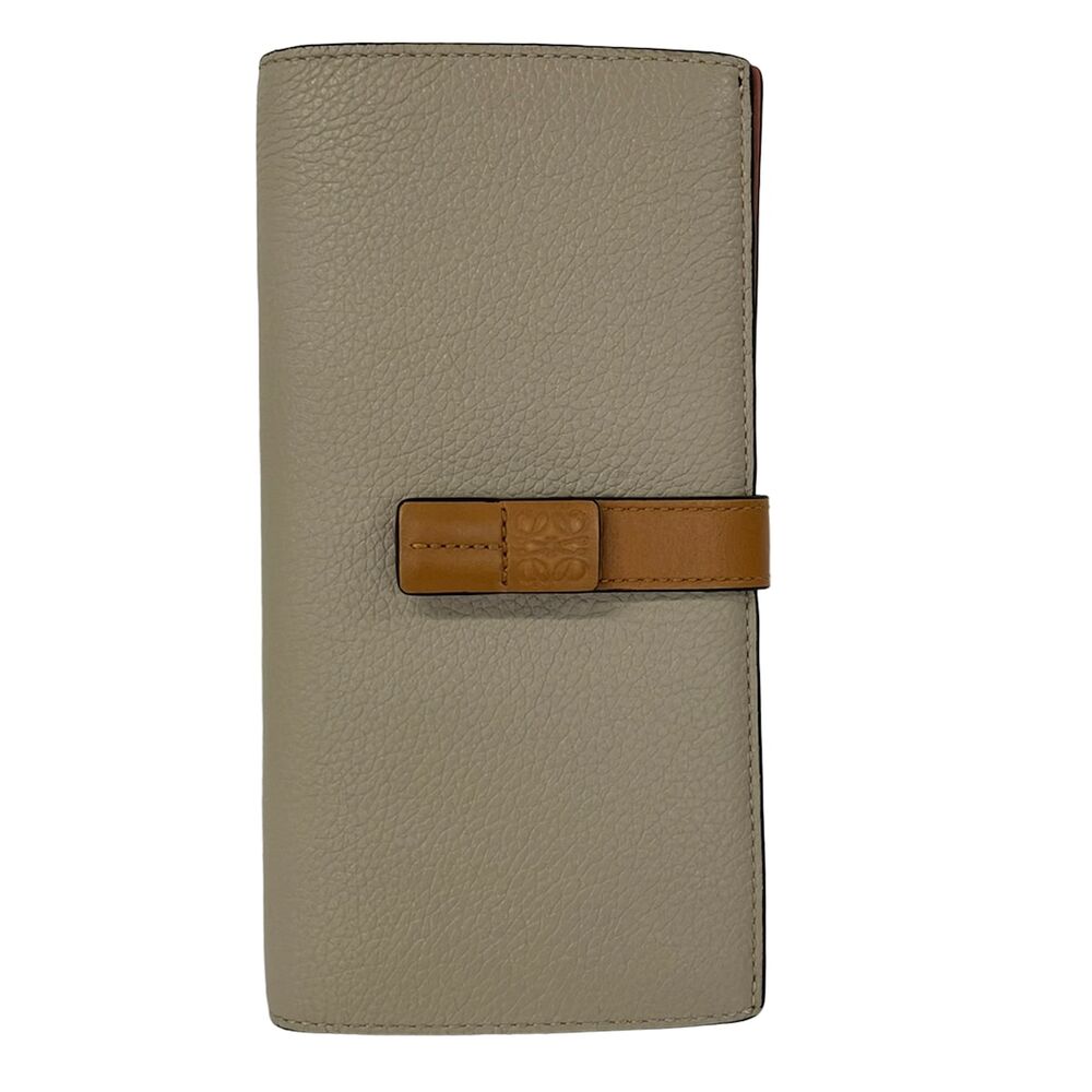 Loewe Vertical Wallet Large Long Wallet Beige Light Brown